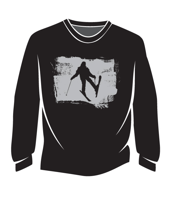 Black-Skier-Design-2-Long-Sleeve-T-Shirt
